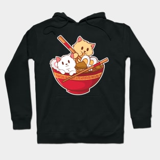 Kitten Cats Is Hanging Out With Her Ramen - Cats Lover Gift T-Shirt Hoodie